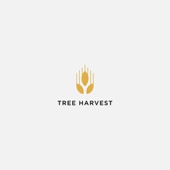 Tree harvest simple leaf nature agriculture farming logo