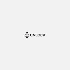 simple unlock and lock logo abstract