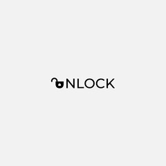simple unlock and lock logo letter U