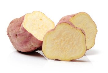sweet potatoes on the white background