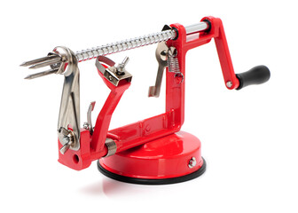 Apple peeler on white background