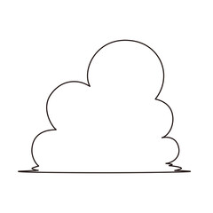 入道雲の線画イラスト