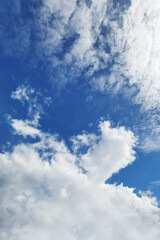 Beautiful clouds with blue sky landscape in nature                               