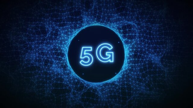 5G Plexus Title Text Animation - modern Motion-Graphics Intro for the new communication standard
