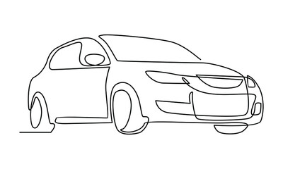 Continue line of car vector illustration