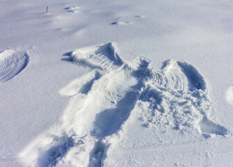 Winter season, a snow-covered recreation center in the snow captivity of nature, early frosty...