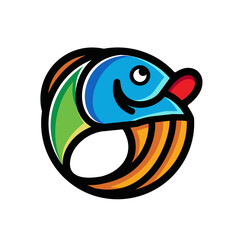 Simple Mascot Logo Design a fish. Abstract emblems, design concepts, logos, logotype elements