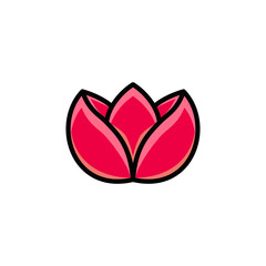 Simple Logo Design Flower Lotus . Abstract, emblems, designs, concepts, logos, logotypes, elements.