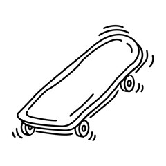 Playground kids skateboard ,playing,children,kindergarten. hand drawn icon set, outline black, doodle icon, vector icon