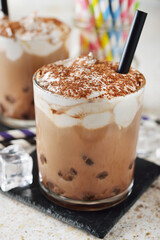 Cold cocoa with cream