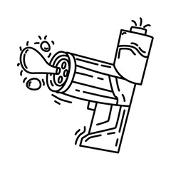 Playground kids water gun,playing,children,kindergarten. hand drawn icon set, outline black, doodle icon, vector icon.