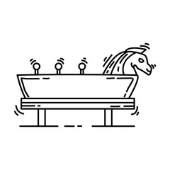 Playground kids rocking horse ,playing,children,kindergarten. hand drawn icon set, outline black, doodle icon, vector icon.