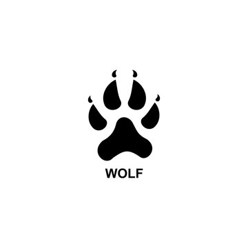 wolf footprint icon set vector sign symbol