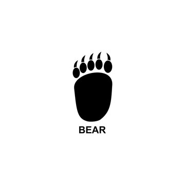 bear footprint icon set vector sign symbol