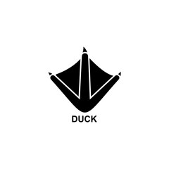 duck footprint icon set vector sign symbol