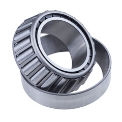 metal bearings close-up on a white background