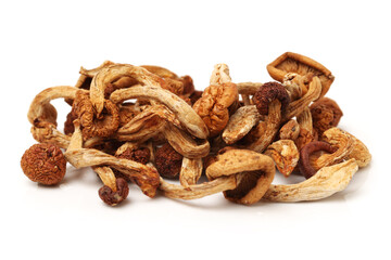 dried mushroom on white background