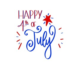 Happy 4th of July, SVG Cut File, digital file, svg, handlettered svg, July 4th svg, American svg, for cricut, for silhouette, quote svg, dfx