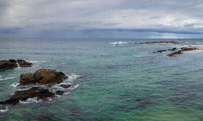 A winters day panorama at Mystery Bay beach