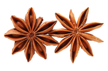 star anise on white background