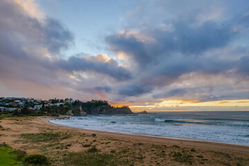 South Coast Sunrise Seascape and light high cloud