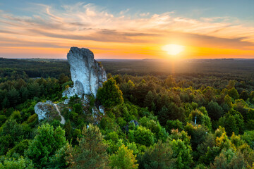 Limestone rocks on Jura Krakowsko-Czestochowska - Poland