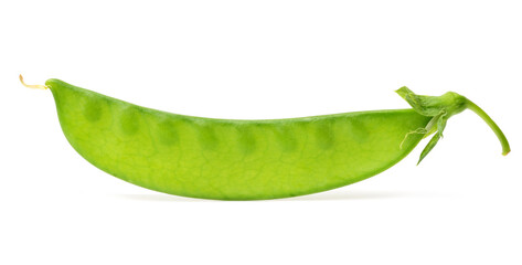 green snow peas isolated on white background
