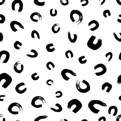 Seamless pattern with sketch circles shape