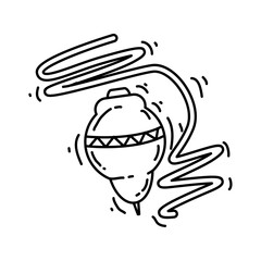 Playground kids spinning top,playing,children,kindergarten. hand drawn icon set, outline black, doodle icon, vector icon.