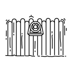 Playground kids steering wheel,playing,children,kindergarten. hand drawn icon set, outline black, doodle icon, vector icon.