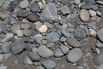 Pebbles and Rocks on the Beach at Crescent City, California