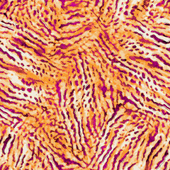 Seamless bright vivid pink and yellow pattern swatch for print. High quality illustration. Abstract background or wallpaper design. Brilliant, colorful, dynamic and expressive chic pattern design.