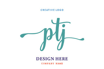 Fototapeta premium PTJ lettering logo is simple, easy to understand and authoritative