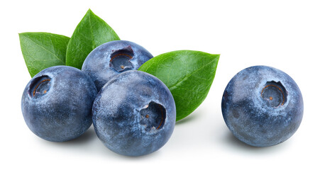 Organic blueberry isolated on white background