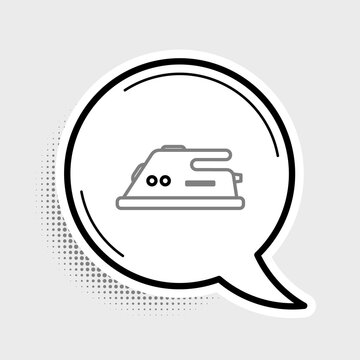 recommend clip art: Line Electric iron icon isolated on grey background. Steam iron. Colorful outline concept. Vector