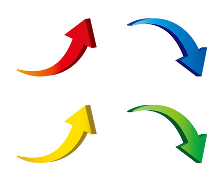 ビジネス向きの立体的な矢印のイラスト 上昇と下降 Stock Vector Adobe Stock