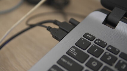 close up of an typewriter keyboard laptop