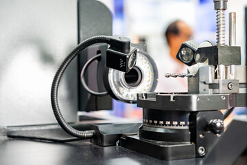 Cutting tool drill bit or milling cutter setup on high accuracy and precision vision measuring machine for inspection dimension shape outer contour angle  appearance etc.