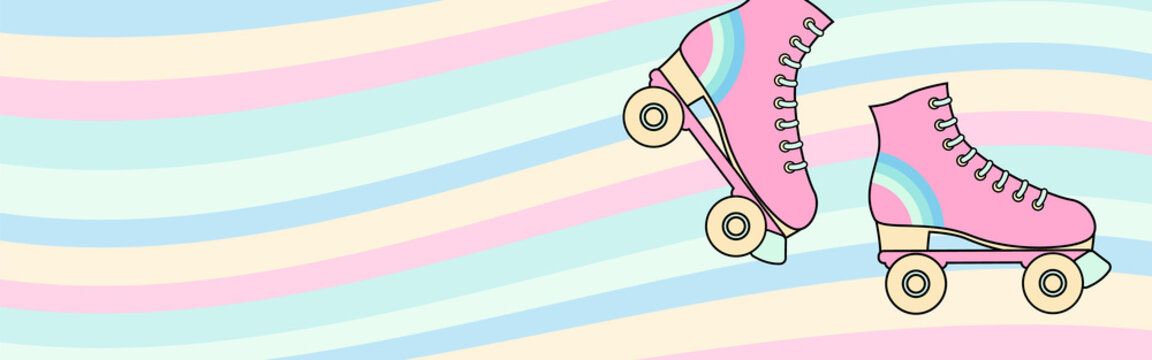 vector background with roller skates for banners, cards, flyers, social media wallpapers, etc.