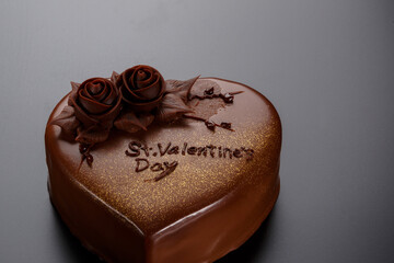 chocolate cake with rose