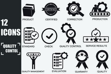 quality control icon set vector icon illustration sign