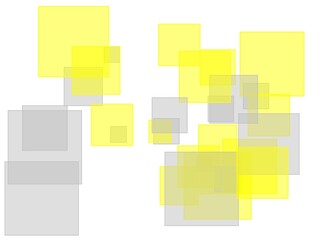 Abstract gray yellow squares with white background