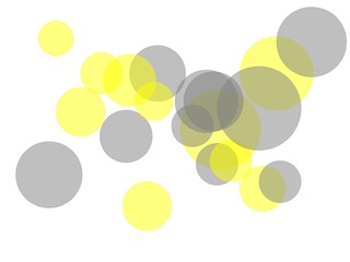 Abstract grey yellow circles with white background