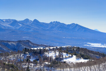 snow covered mountains