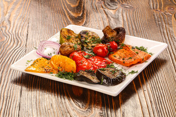 Grilled vegetables – tomato., eggplant, pepper