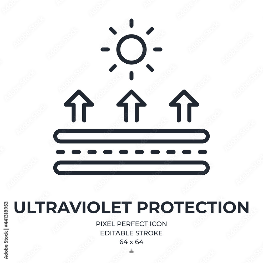 Canvas Prints uv protection fabric feature editable stroke outline icon isolated on white background flat vector i