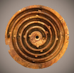 Close up image of electric hot plate coils