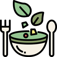 eco food color outline icon