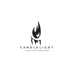 candlelight logo line art vector illustration design creative nature minimalist monoline outline linear simple modern ancient hipster