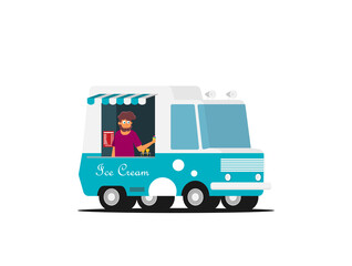 Fototapeta premium Vector ice cream flat illustration